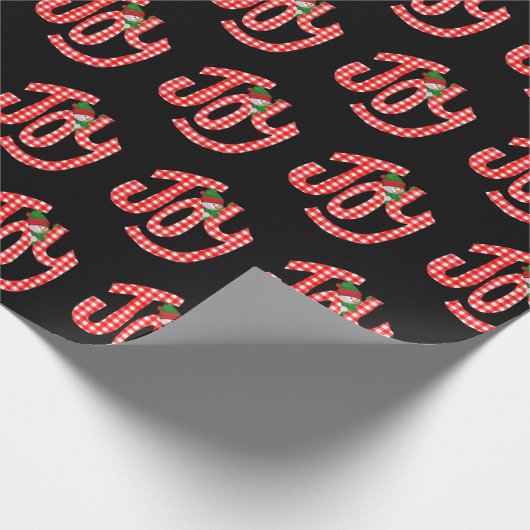 Gingham Joy On Black Geschenkpapier (Ecke)