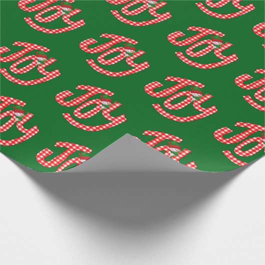 Gingham Joy On Green Geschenkpapier (Ecke)