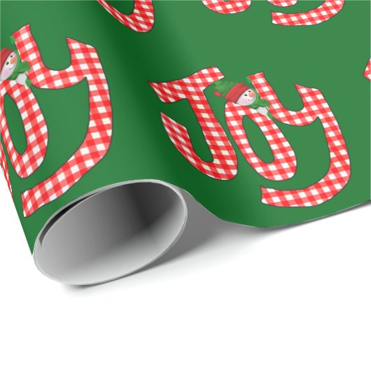 Gingham Joy On Green Geschenkpapier (Rolleneckpunkt)