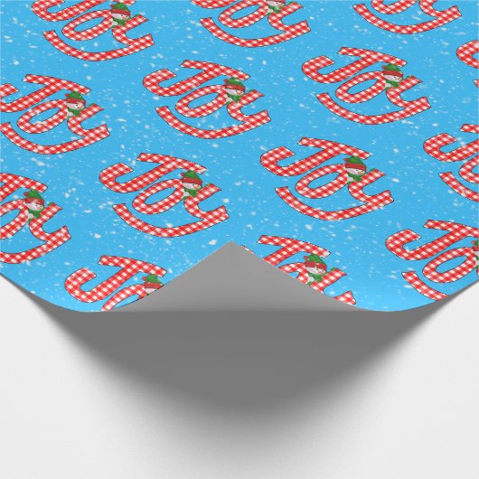 Gingham Joy und Snowflakes Geschenkpapier (Ecke)