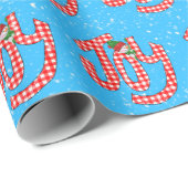 Gingham Joy und Snowflakes Geschenkpapier (Rolleneckpunkt)