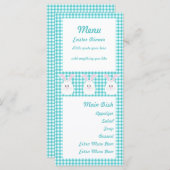 Gingham-Kaninchen-Menü-Karte Menükarte (Vorne/Hinten)