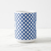 Gingham Kariert Blue Individuelle Name Birthday Kaffeetasse (Mittel)