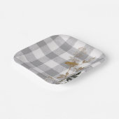 Gingham Kariert Country Farmhouse Pappteller (Gewinkelt)