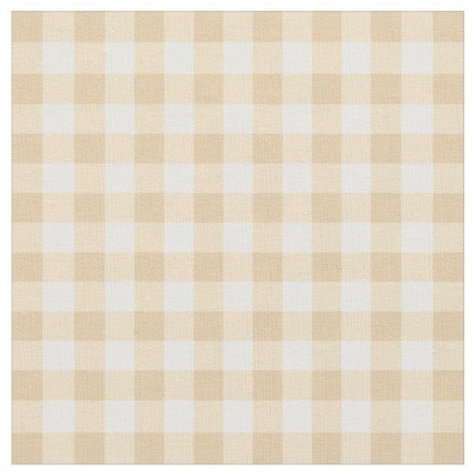 Gingham Kariert Creme Beige Scheckmuster Stoff (Nahaufnahme)