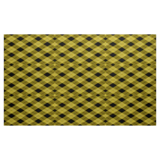 Gingham-Kariert Gelb-Schwarzes Musterstoff Stoff (Yard (91,4 cm))