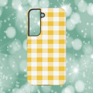 Gingham-Kariert Gelbes Muster Samsung Galaxy Hülle
