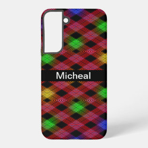 Gingham kariert mehrfarbiges Muster Benutzerdefini Samsung Galaxy Hülle