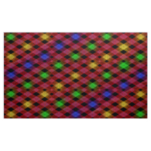 Gingham-Kariert-Mehrfarbiges-Muster-Stoff Stoff