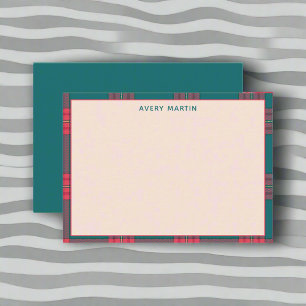 Gingham Kariert Personalisiert Danke Mitteilungskarte