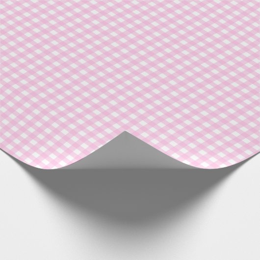 Gingham Kariert Pink White Pattern Geschenkpapier (Ecke)