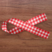 Gingham Kariert Red & White Satinband