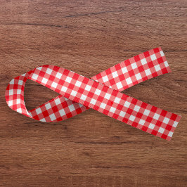 Gingham Kariert Red & White Satinband
