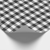 Gingham Kariert Schwarz-weiß Rustikale Moderne Geschenkpapier (Ecke)