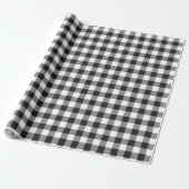Gingham Kariert Schwarz-weiß Rustikale Moderne Geschenkpapier (Ungerollt)