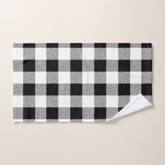 Gingham Karo Black Badhandtuch Set (Handtuch)