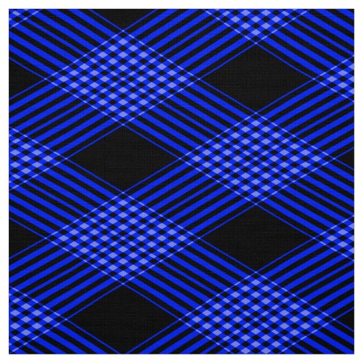Gingham Karo Blau und Schwarz Muster Stoffe (Muster)