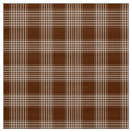 Gingham Karo Brown and White Fabric Stoff