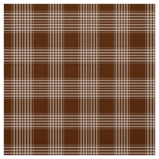 Gingham Karo Brown and White Fabric Stoff (Muster)