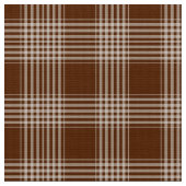 Gingham Karo Brown and White Fabric Stoff (Nahaufnahme)