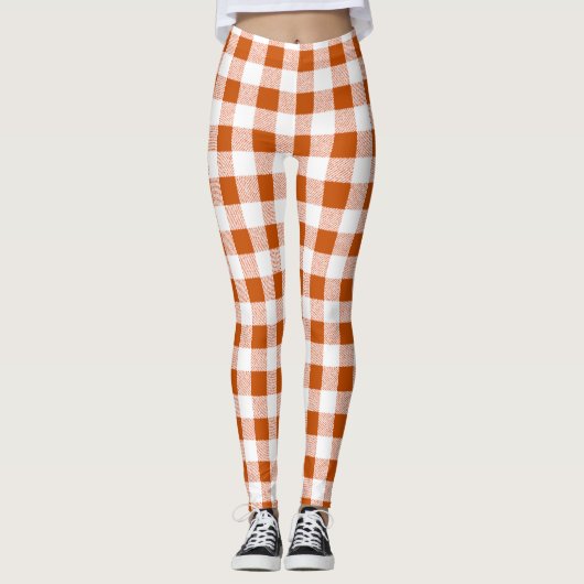 Gingham Karo Brown Leggings (Vorderseite)