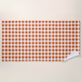 Gingham Karo Brown Strandtuch (Vorderseite)