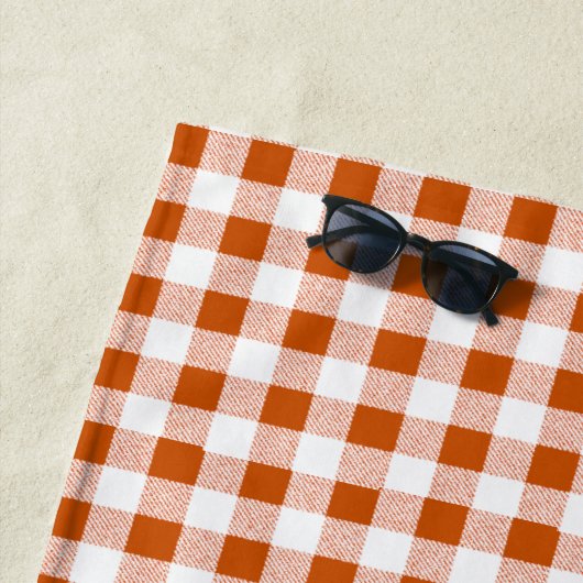 Gingham Karo Brown Strandtuch (Beispiel)