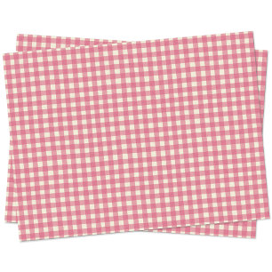 Gingham Karo Cherry Pink Cream Seidenpapier
