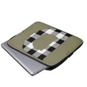 Gingham Karo D Laptopschutzhülle (Vorne Knopf)