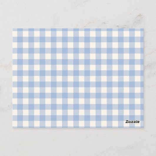 Gingham Karo Dog Baby Shower Danke Postkarte (Rückseite)