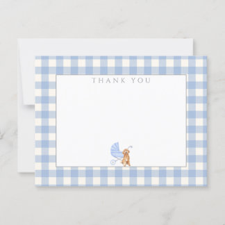Gingham Karo Dog Baby Shower Danke Postkarte