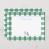 Gingham Karo Dog Boy Baby Dusche Danke Postkarte (Vorne/Hinten)