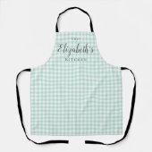 Gingham Karo Erwachsener personalisierte Küche Schürze (Vorderseite)