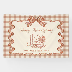 Gingham-Karo-Freundes-Dankfest-Essen Banner