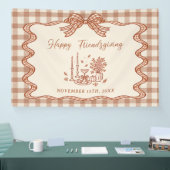 Gingham-Karo-Freundes-Dankfest-Essen Banner (Messe)