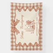 Gingham-Karo-Freundes-Dankfest-Essen Banner (Vertikal)