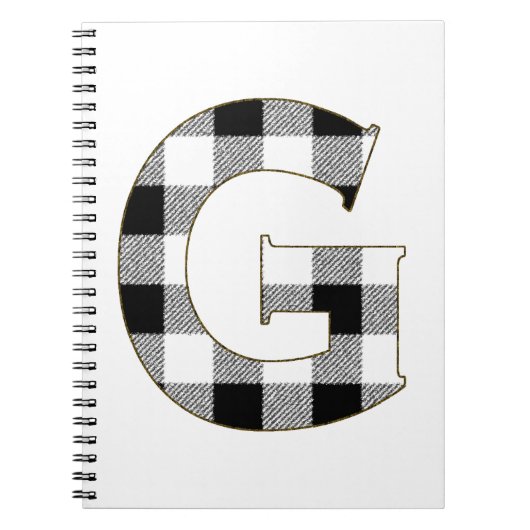 Gingham Karo G Notizblock (Vorderseite)