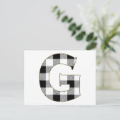 Gingham Karo G Postkarte (Stehend Vorderseite)
