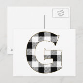 Gingham Karo G Postkarte (Vorne/Hinten)