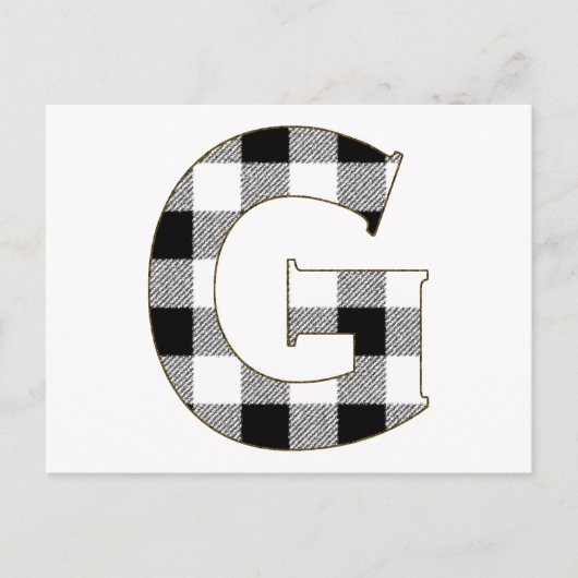 Gingham Karo G Postkarte (Vorderseite)
