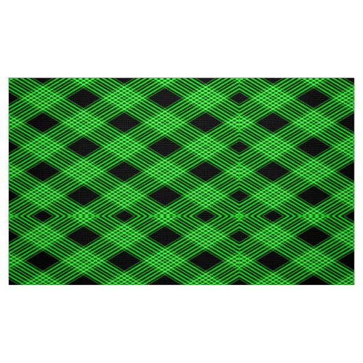 Gingham Karo Green und Black Pattern Fabric Stoff (Fat Quarter (45,7 x 55,9 cm))