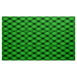 Gingham Karo Green und Black Pattern Fabric Stoff