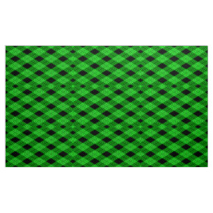 Gingham-Karo Grün-Schwarz gemusteter Stoff