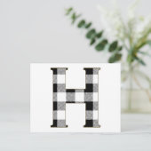Gingham Karo H Postkarte (Stehend Vorderseite)