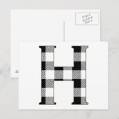 Gingham Karo H Postkarte (Vorne/Hinten)