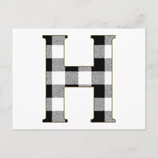Gingham Karo H Postkarte (Vorderseite)