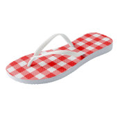 Gingham-Karo in Rot und Weiß Badesandalen (Schrägansicht)