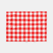Gingham-Karo in Rot und Weiß Fleecedecke (Vorderseite (Horizontal))