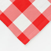 Gingham-Karo in Rot und Weiß Fleecedecke (Ecke)