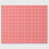 Gingham-Karo in Rot und Weiß Geschenkpapier (Flach)